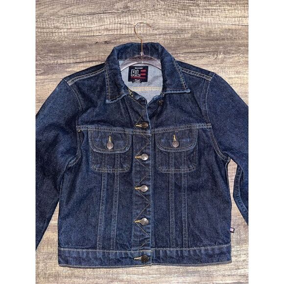 Ralph Lauren Polo Jeans Y2k Denim Cropped Jean Jacket Patch Small - Picture 3 of 7
